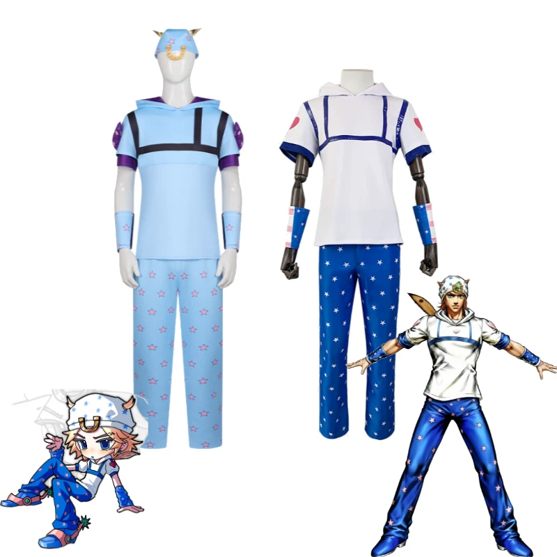 

JoJo's Bizarre Adventure Steel Ball Run Johnny Joestar Cosplay Costume Anime Performance Costume Role Play Outfit