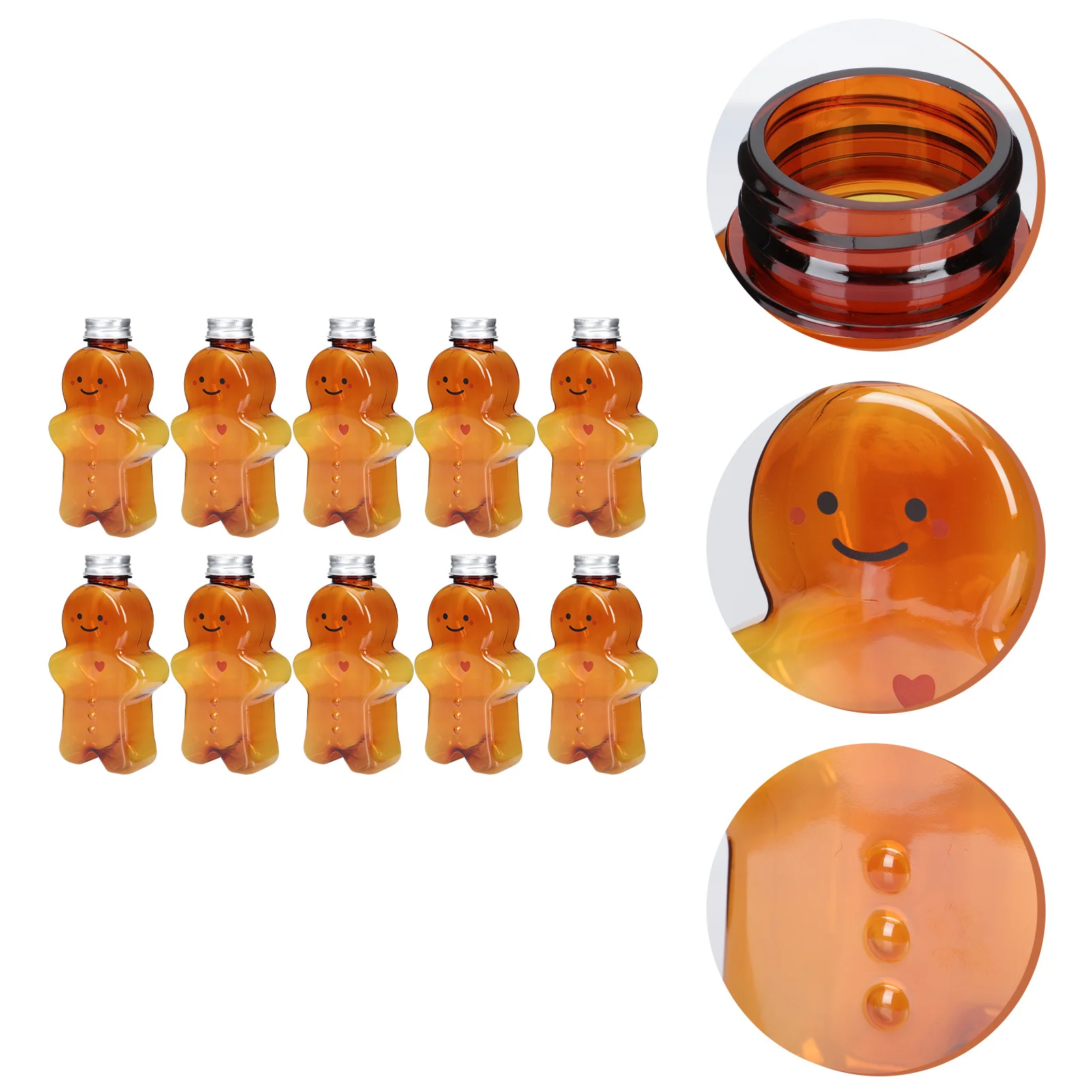 

10Pcs Clear Plastic Milk Bottles Transparent Juice Bottles Decorative Beverage Containers Smooth Edges for Daily Use