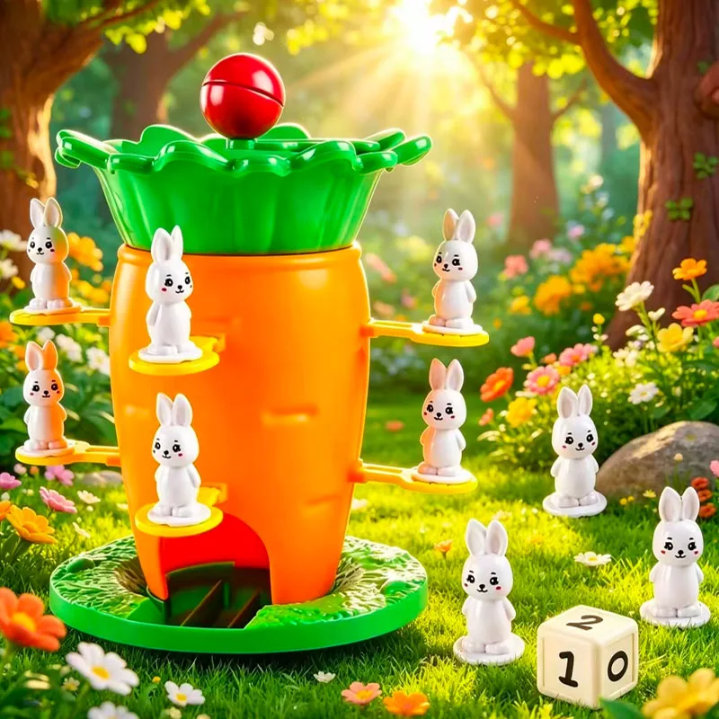 NEW Kids Carrot Balance Tree Focus Balance Training Children's Toys Folding Tower Game Series Parent Interactive Christmas Gift