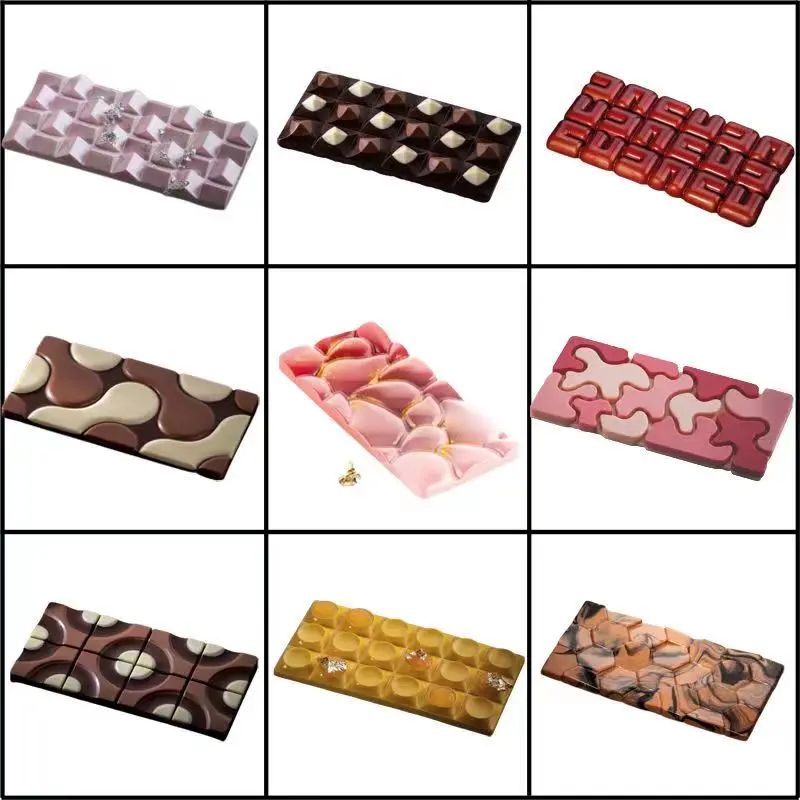 29 Stijlen Chocolade Chip Mold Rose Vierkante Geometrische Patroon Chocolade Schimmel Diy Decoratieve Biscuit Suiker Draaien Siliconen Mal