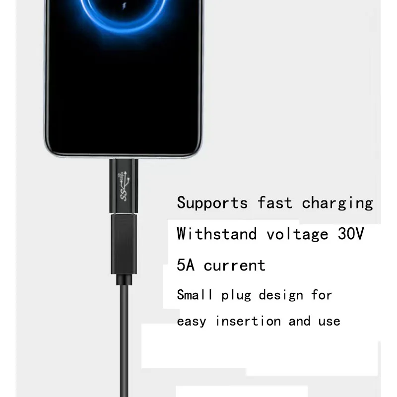 USB 3.0 USB 3.1 To Type-C Adapter Supports 5-10GB Adapter, 5A Audio And Video Adapter