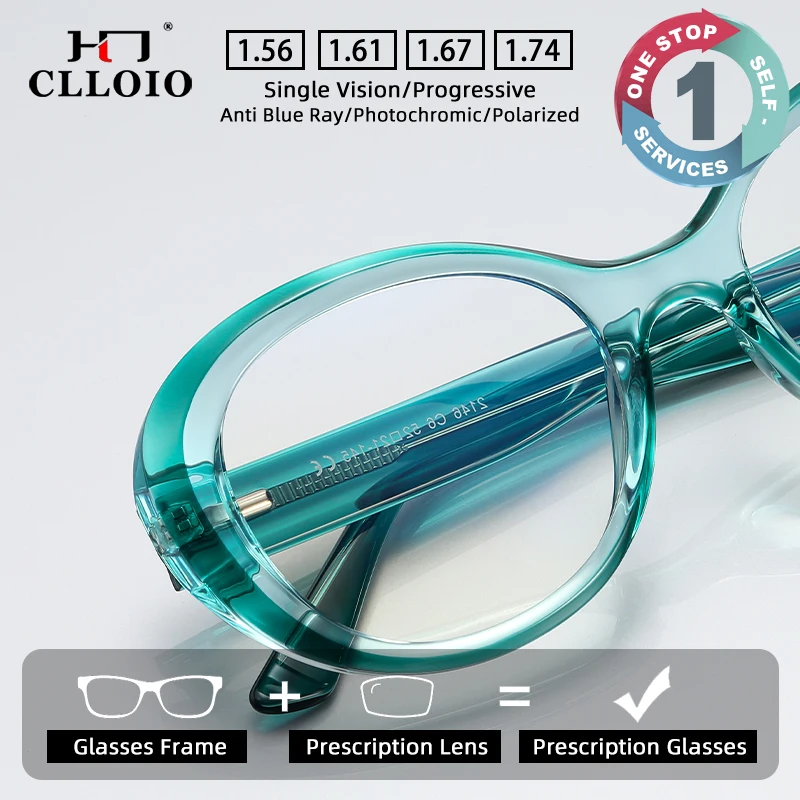

CLLOIO новые очки с защитой от синего света, женские круглые оптические очки для чтения с блокировкой, модные очки TR90 по индивидуальному заказу по рецепту