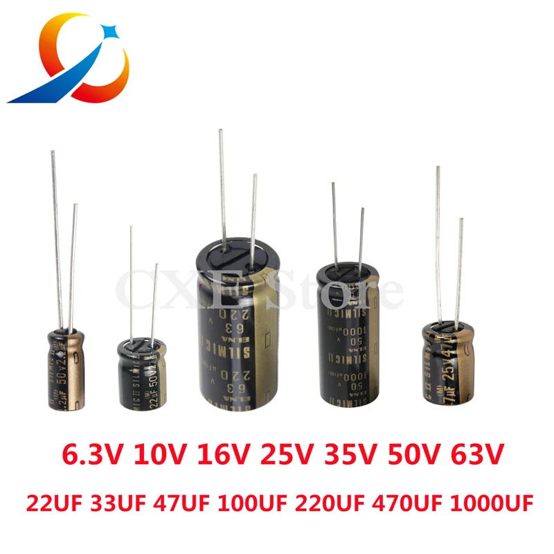 ELNA SILMIC II RFS Series HiFi Audio Capacitor 6.3V 10V 16V 25V 50V 63V 100V 10uF 22uF 47uF 100uF 220uF 470uF 1000uF Original