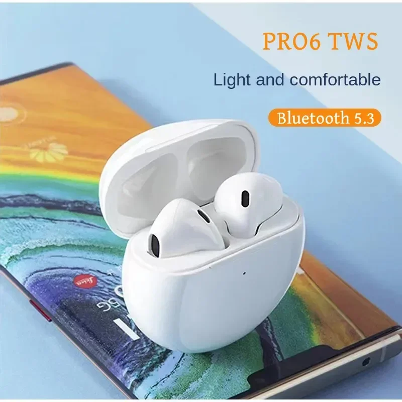 Original Air Pro 6 TWS Wireless Headphones Fone Bluetooth Earphones Mic Pods InEar Earpods Pro6 Earbuds sport Headset For Xiaomi