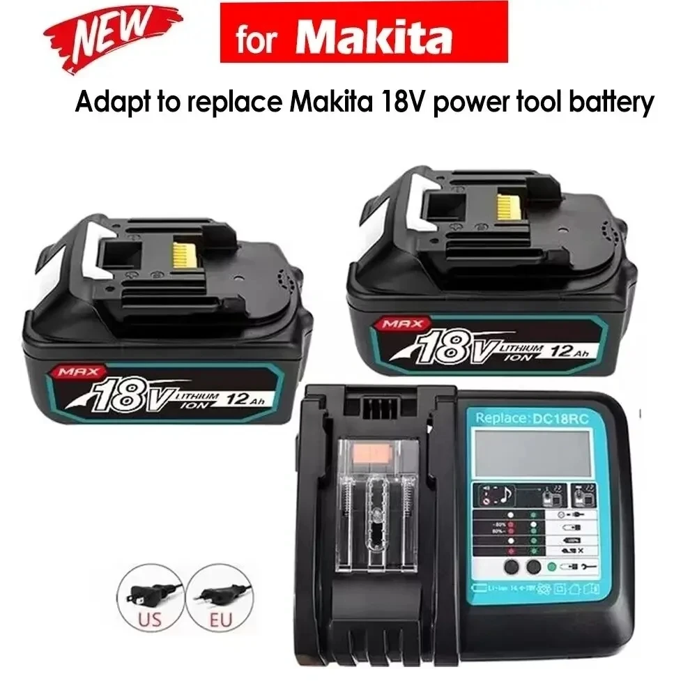 

Оригинальная Аккумуляторная Батарея Makita 18 в 12000 мА/ч 18650 а/ч для электроинструментов, аккумулятор светодиодный, литий-ионная запасная батарея LXT BL1860B BL1860 BL1850