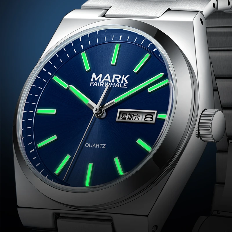 Mark Fairwhale mode herenhorloges waterdicht zakelijk roestvrij staal datum topmerk luxe quartz horloge voor heren 5160