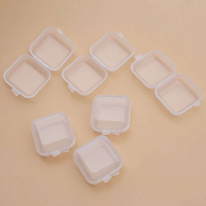 10pcs Mini Plastic Storage Box Earrings Jewelry Storage Case Small Box Jewelry Organizer Packaging