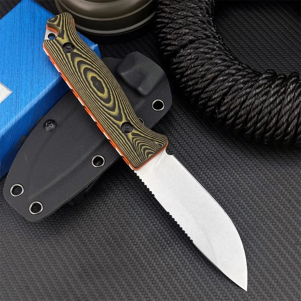 المخفية كانيون هنتر BM 15002 مستقيم مقبض سكين 3.54 "شفرة مثبتة الصيد سكينة سرفايفل G10 مقبض مع غمد أداة خارجية