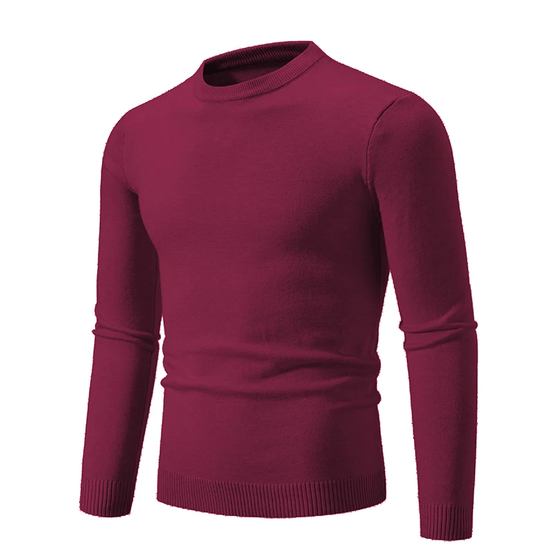 Autumn Men\'s Knitwear Thin Basic Elastic Slim Fit Inner Layer Thin Sweater Solid Color Casual Versatile