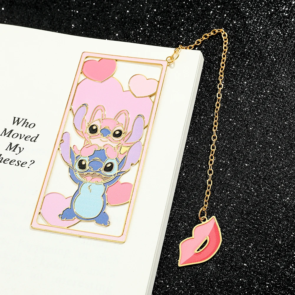 Marcapáginas de Stitch para comer, marcador de libro de Metal para amantes de los libros, regalo para padres e hijos, accesorio de Anime