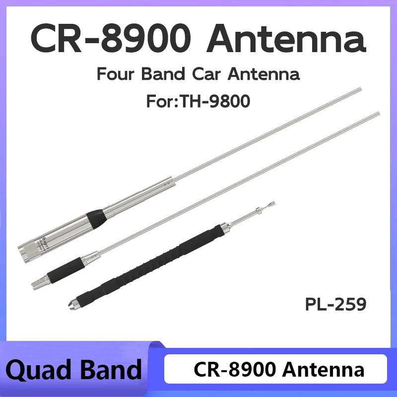 CR-8900 Quad Band 29.6/50.5/144/435MHz Car Antenna CR8900 For Yaesu FT-8900R KG-UV950P TH-9800 Plus SL16 PL-259 Car Mobile Radio