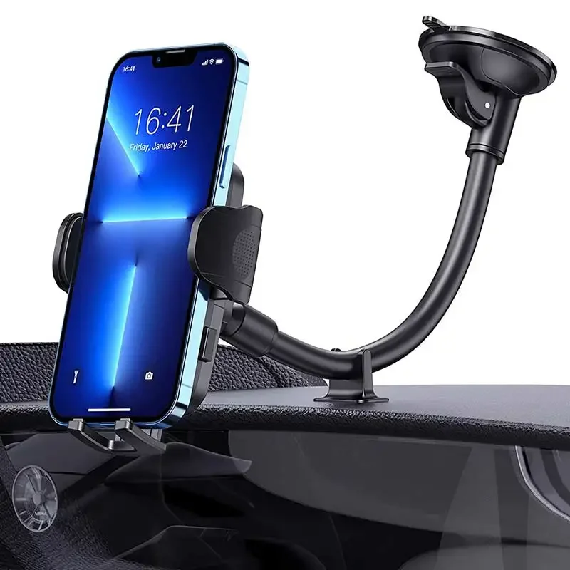 Long Arm Car Phone Holder Mount Strong Suction Cup Anti-Shake Windshield Phone Holder for iPhone 13 14 Huawei Xiaomi