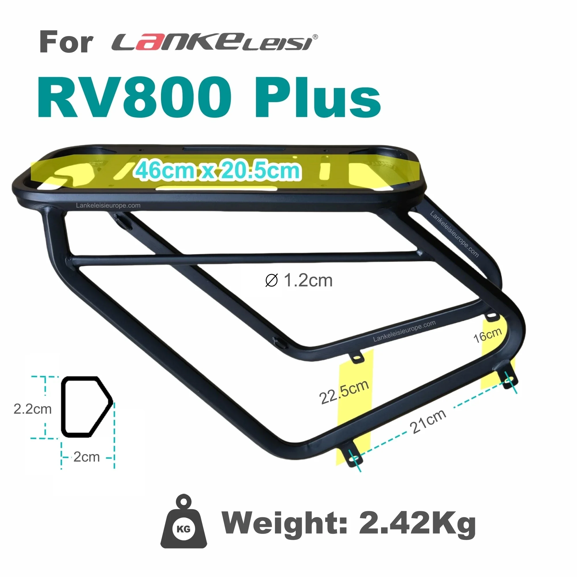 RV800 Plus Rear Luggage Carrier, Bicycle Rack for Lankeleisi Electric Bike