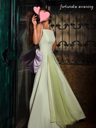 Fortunate Evening Elegant Vintage Sweet Green Beading Purple Bow Sexy Backless Formal Occasion Prom Dress Evening Party Gowns