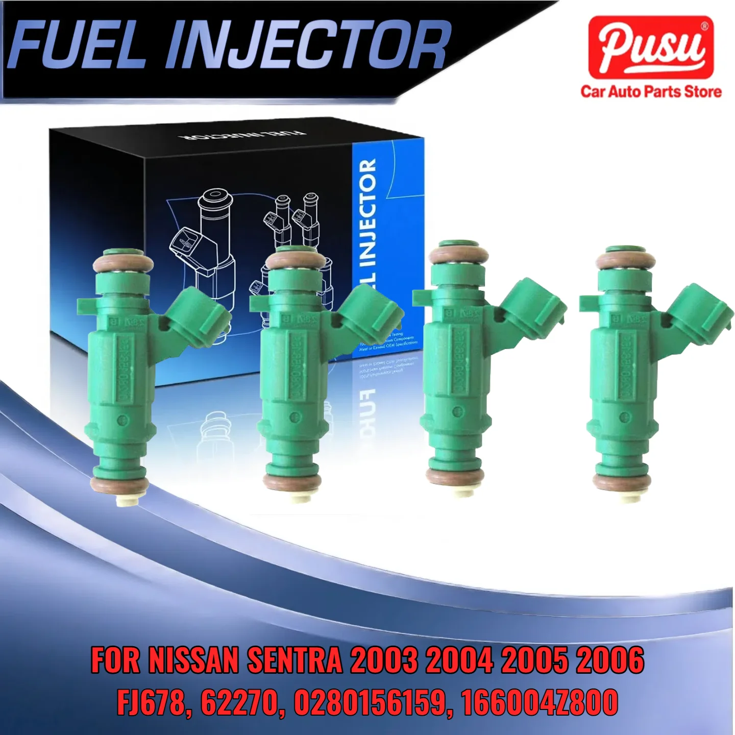 

4pcs Fuel Injector Set for Nissan Sentra 2003 2004 2005 2006 L4 18L FJ678 0280156159 62270