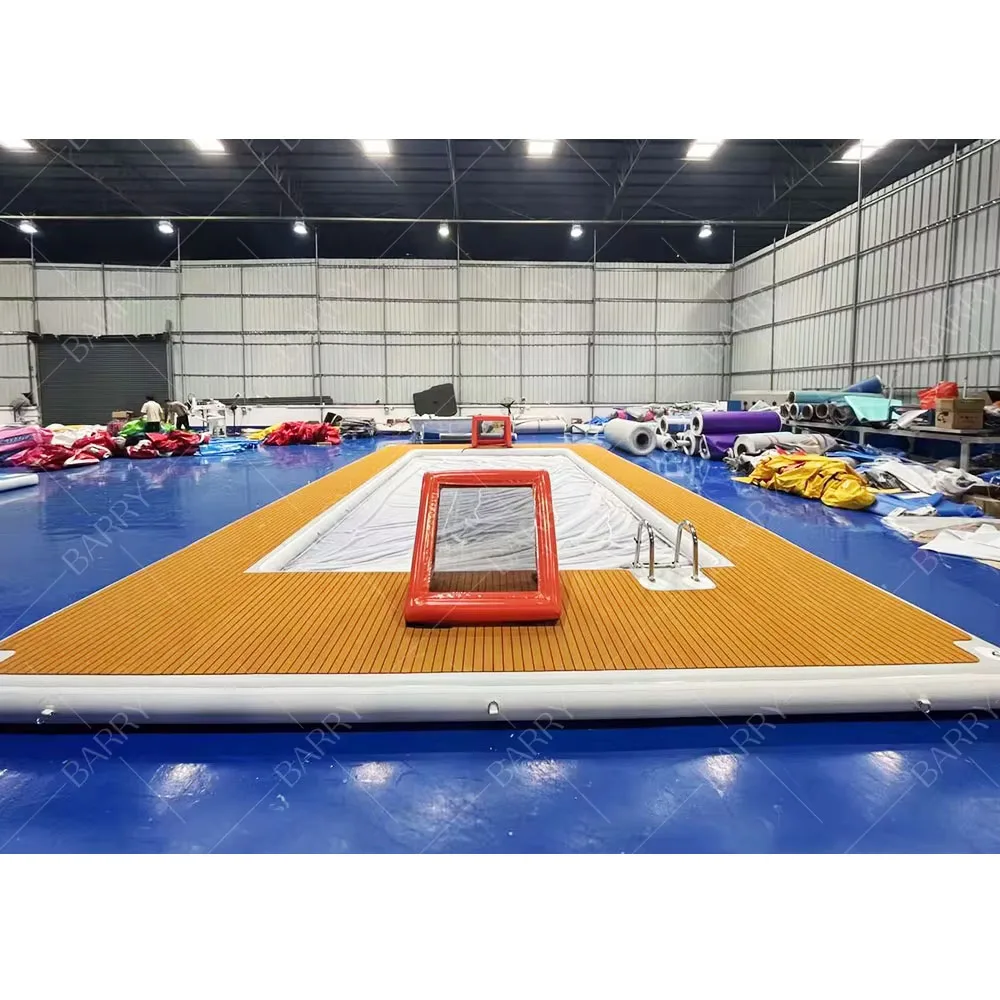 

Portable Water Volleyball Court Field Combine Inflatable Floating Sea Swimming Pool Protective With Net Anti Jellyfish Pool