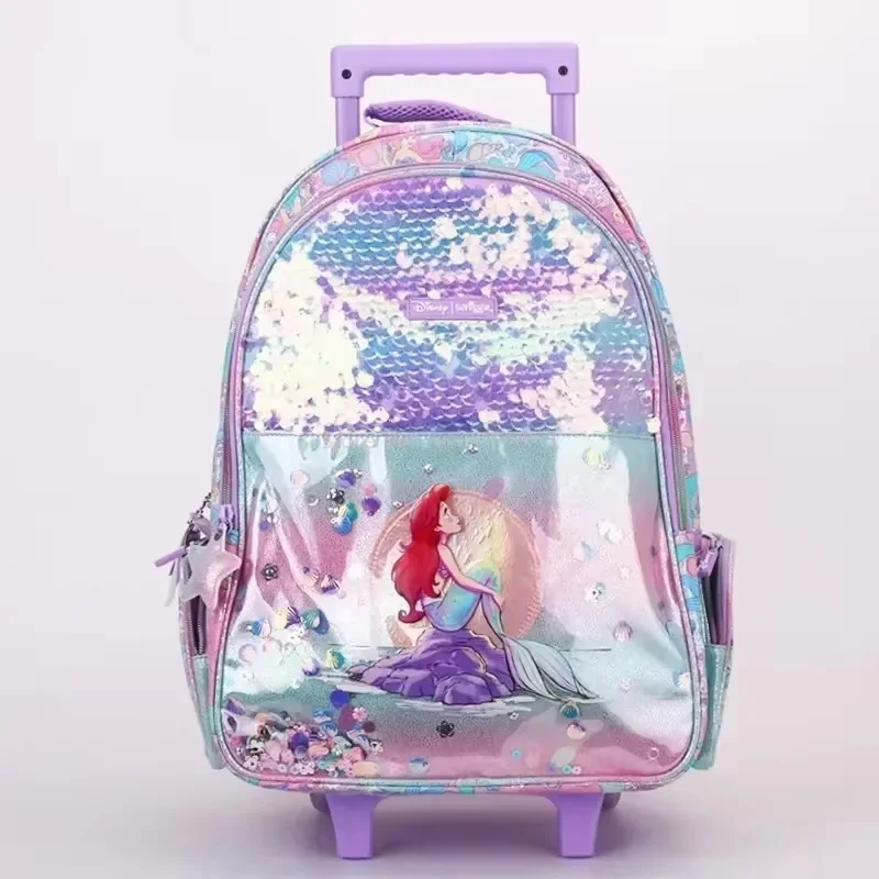 Disney Ariel Series Schoolbag para crianças, mochila dos desenhos animados, papelaria, smiggle australiano genuíno, presente, 2024