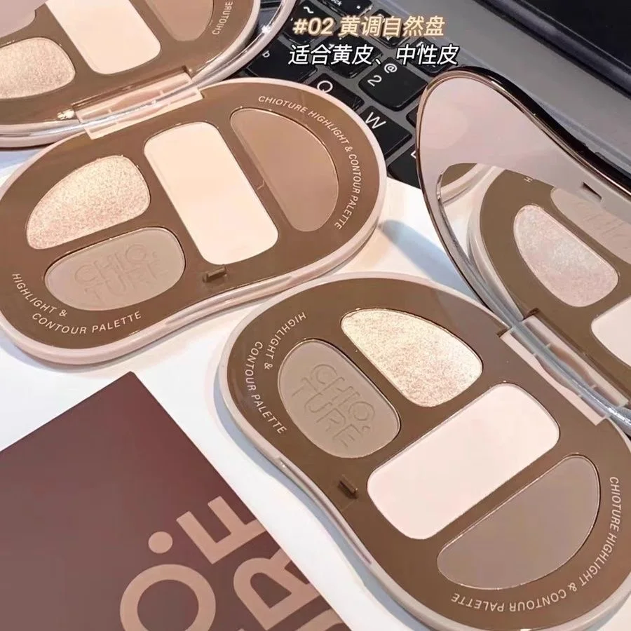 CHIO TURE 4-Color Highlight&Contour Palette Natural Stereoscopic Nose Shadow Matte Comprehensive Color palette