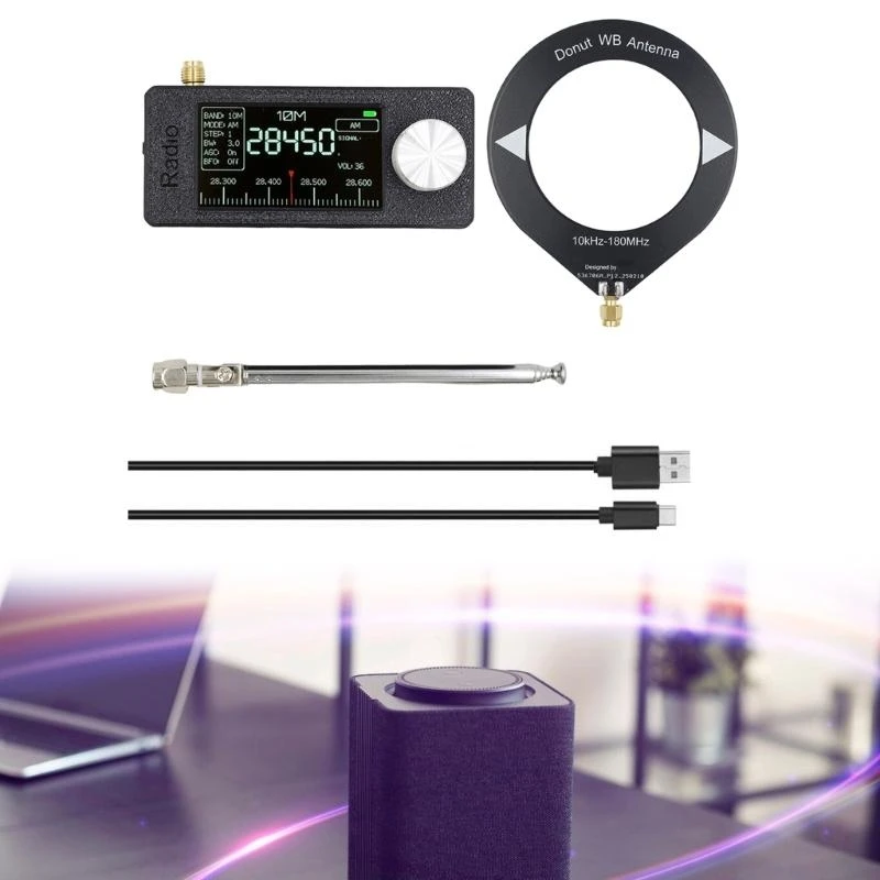 0.5-108MHz SI4732 MINI Pocket Radio Receiver مع شاشة 1.9 بوصة والهوائيات K1KF