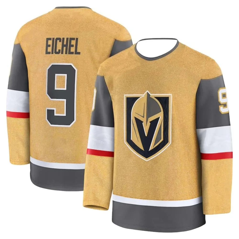 

Новая хоккейная форма - золотисто-серая/красно-белая футболка с логотипом рыцаря "V", эффектный дизайн, спортивная одежда, 3D быстросохнущая футболка с длинными рукавами.