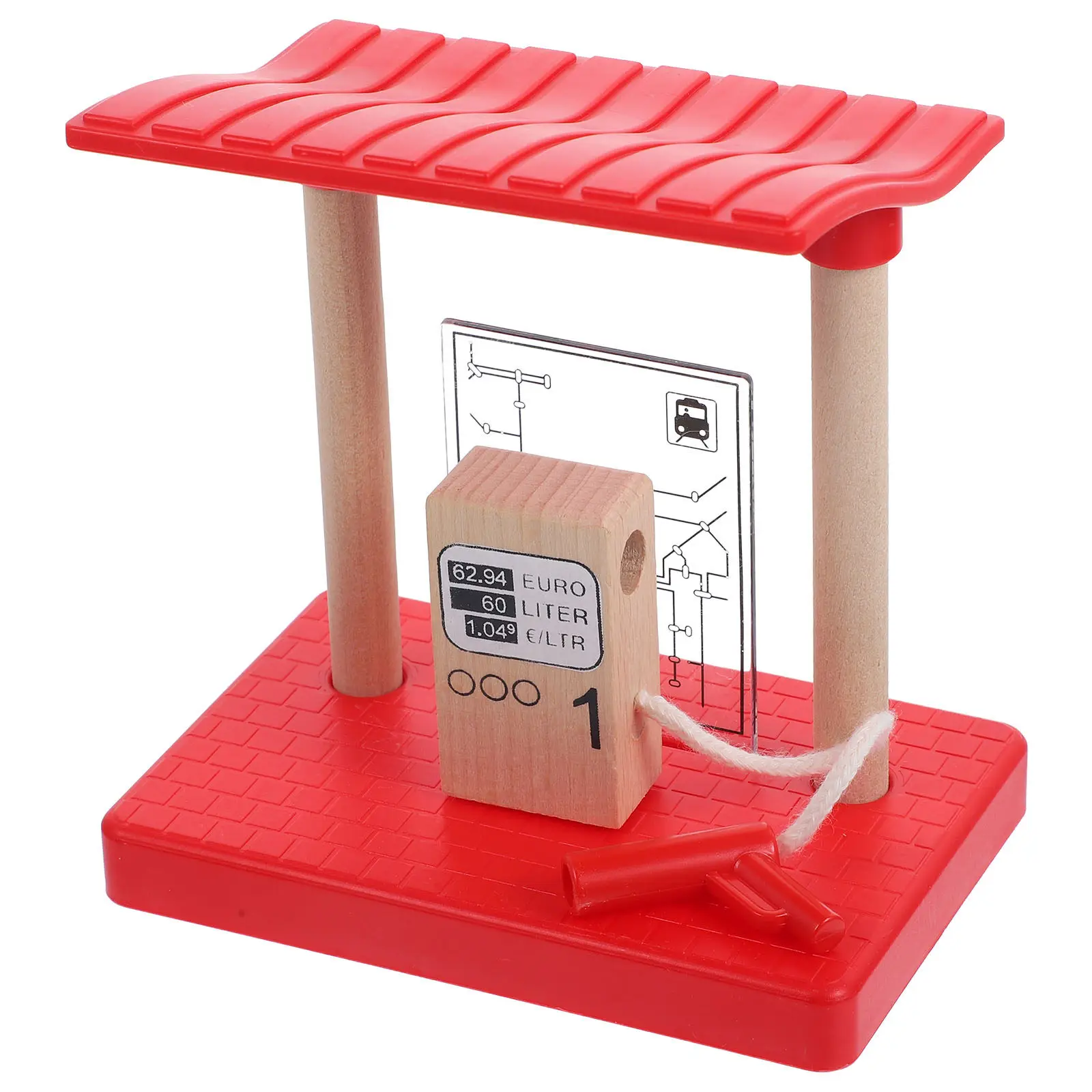 

Декоративная деревянная железная дорога-заправка для детей, имитационный игровой набор, устойчивый к погодным условиям и выцветанию, для сада