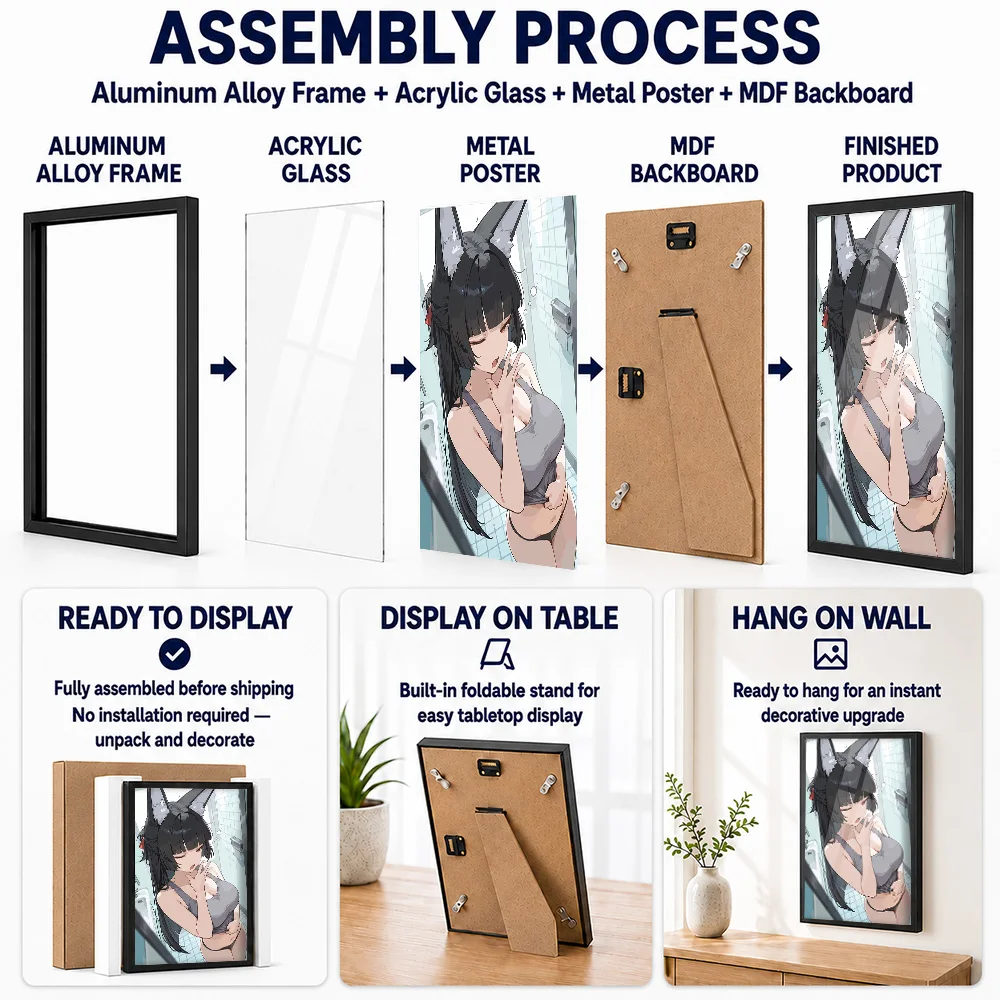 Zenless Zone Zero Miyabi Framed Aluminum Metal Poster Customized Photo Manga Style Wall Art For Bedroom Premium Collector Gift