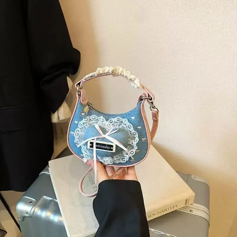 

Children Crossbody Bags for Women Shoulder Bags Denim Bow Princess Bag Mother Kids Bags for Girl Purse and Handbags Designer Bag