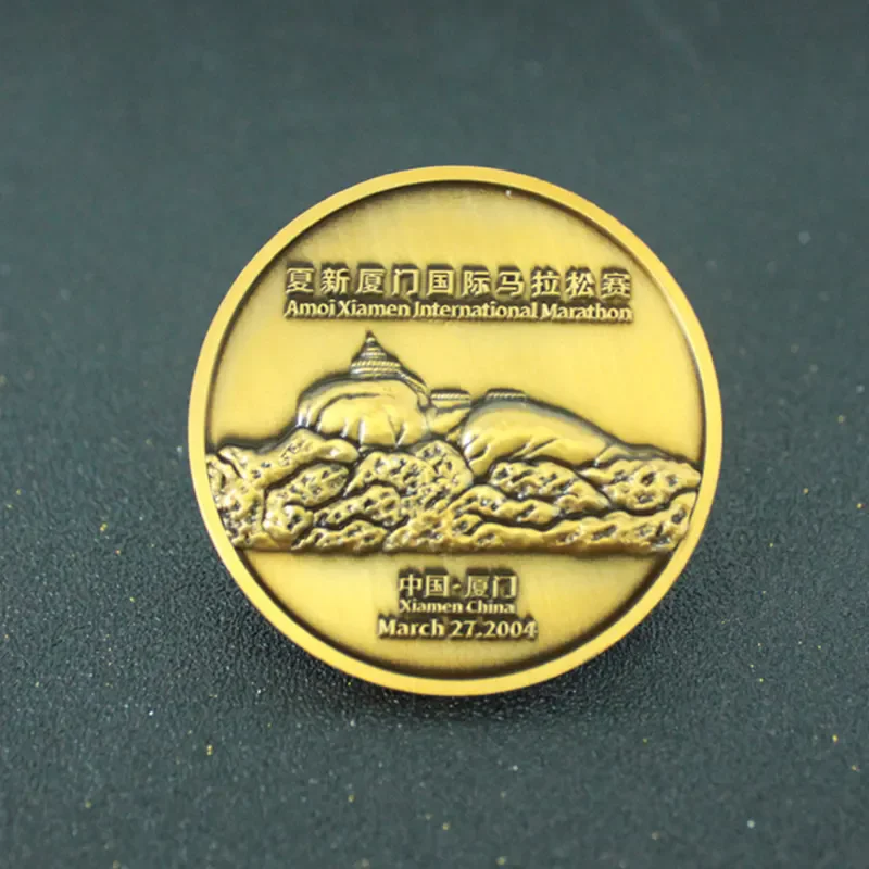 Wholesale customized marathon logo, safe and high-quality metal coins, hot selling new metal zinc alloy round coins