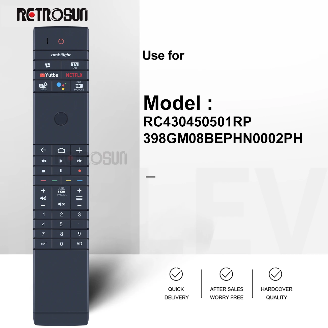 RC4304505ควบคุมระยะไกลแบบดั้งเดิม398GM08BEPHN0002PH 01RP สำหรับ Philips Smart LCD LED TV