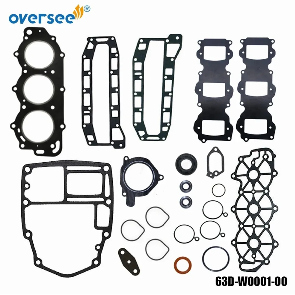 63D-W0001 Power Head Gasket Kit For Yamaha 40-50hp 3cyl 1995-UP Outboard Motor 63D-W0001-00