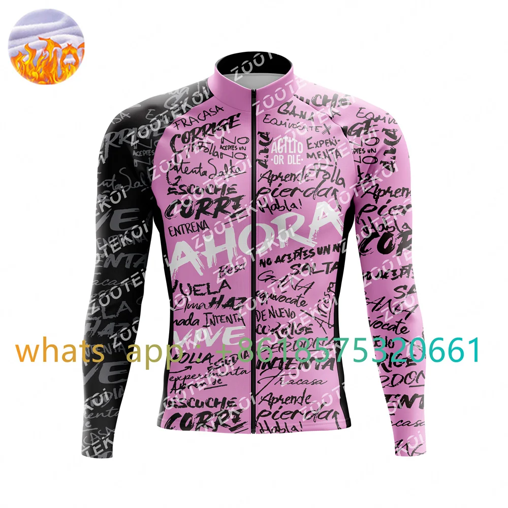 Actlto Or Dle Winter Thermal Fleece Cycling Jersey Winter Fleece Ropa Ciclismo Men Mountain Bike Bicycle Long Sleeve Clothing