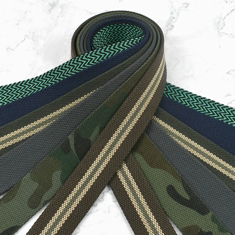 

1-5Meters 38mm Cotton Webbing Tape Backpack Strap 3.5mm Thick Jacquard Decorative Ribbon for Sewing Belt Bias Binding Band Trims