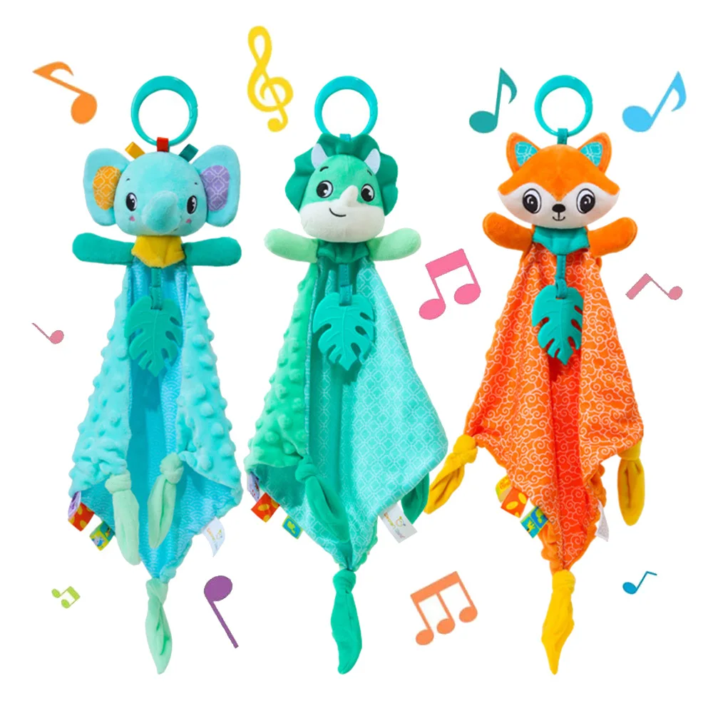 Baby knuffel vos olifant dinosaurus beveiliging veiligheidsdeken zachte mooie babycadeaus voor pasgeboren peuter lekker pluche babyspeelgoed