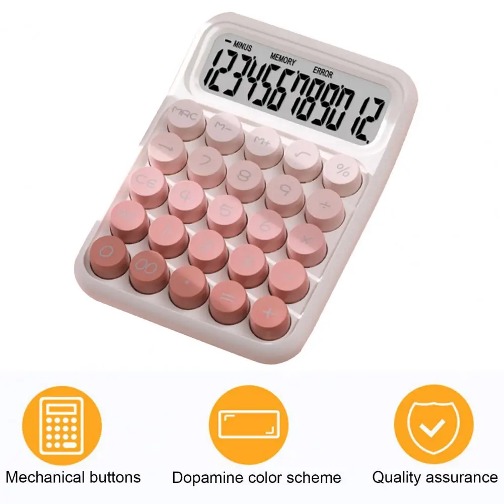 Retro Typewriter Calculator Mechanical Keyboard Calculator Mechanical Calculator with Lcd Display Vintage Gradient for Home