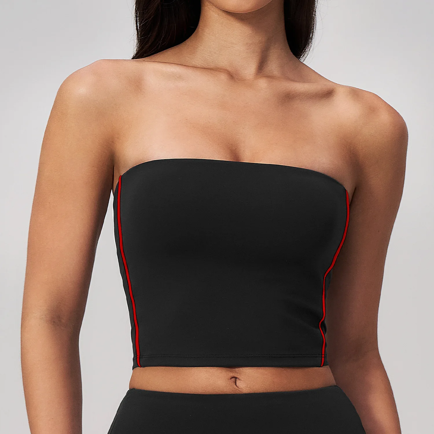 Top esportivo sem alças com LO - Yoga Fitness Logo Design avaliação e preço