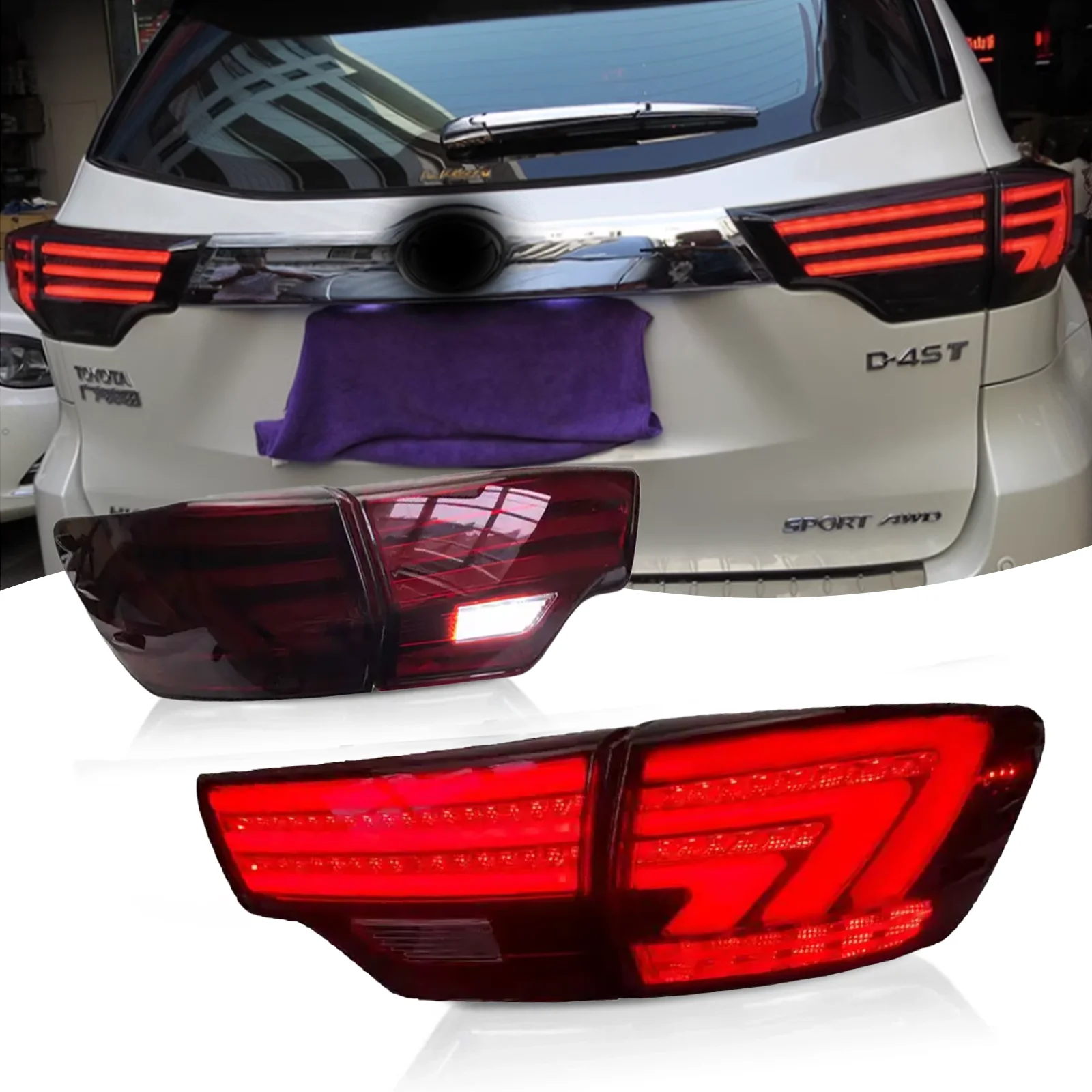 

Car LED Rear Taillights for Highlander 2016-2020 Animation Rear Lamps LED Taillight Assembly