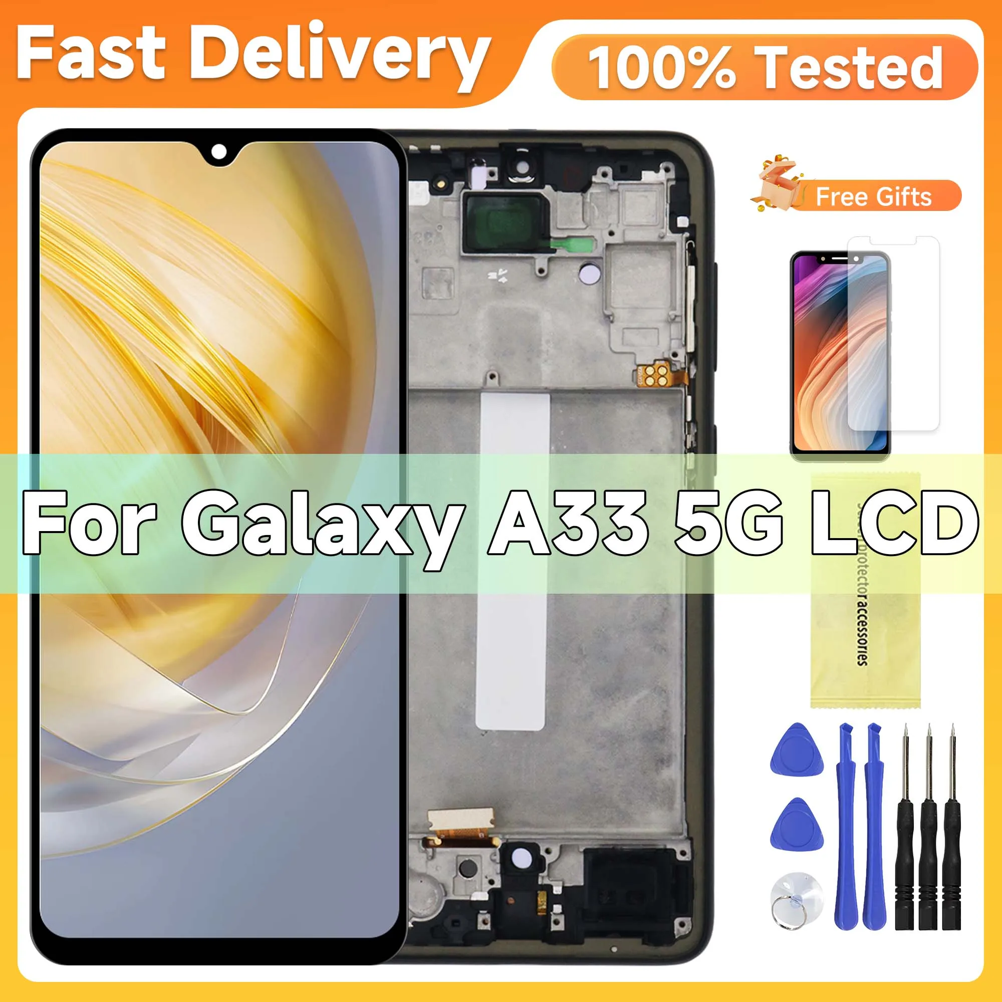 

Super AMOLED Display For Samsung Galaxy A33 5G LCD Display Touch Screen Digitizer Assembly For Samsung A33 5G A336 LCD