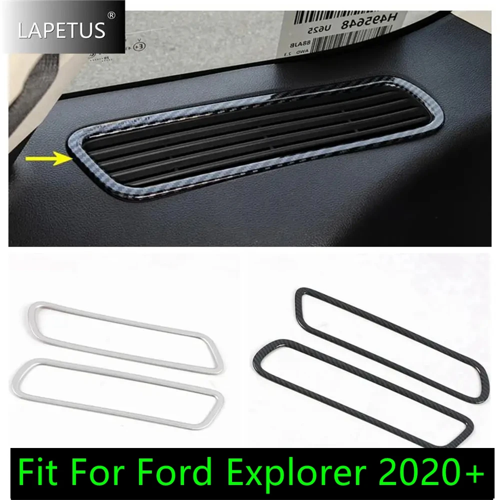 ABS Third Row Seat Door Air Conditioning Vent Outlet Decor Cover Trim For Ford Explorer 2020 - 2023 Car Carbon Fiber Accessories