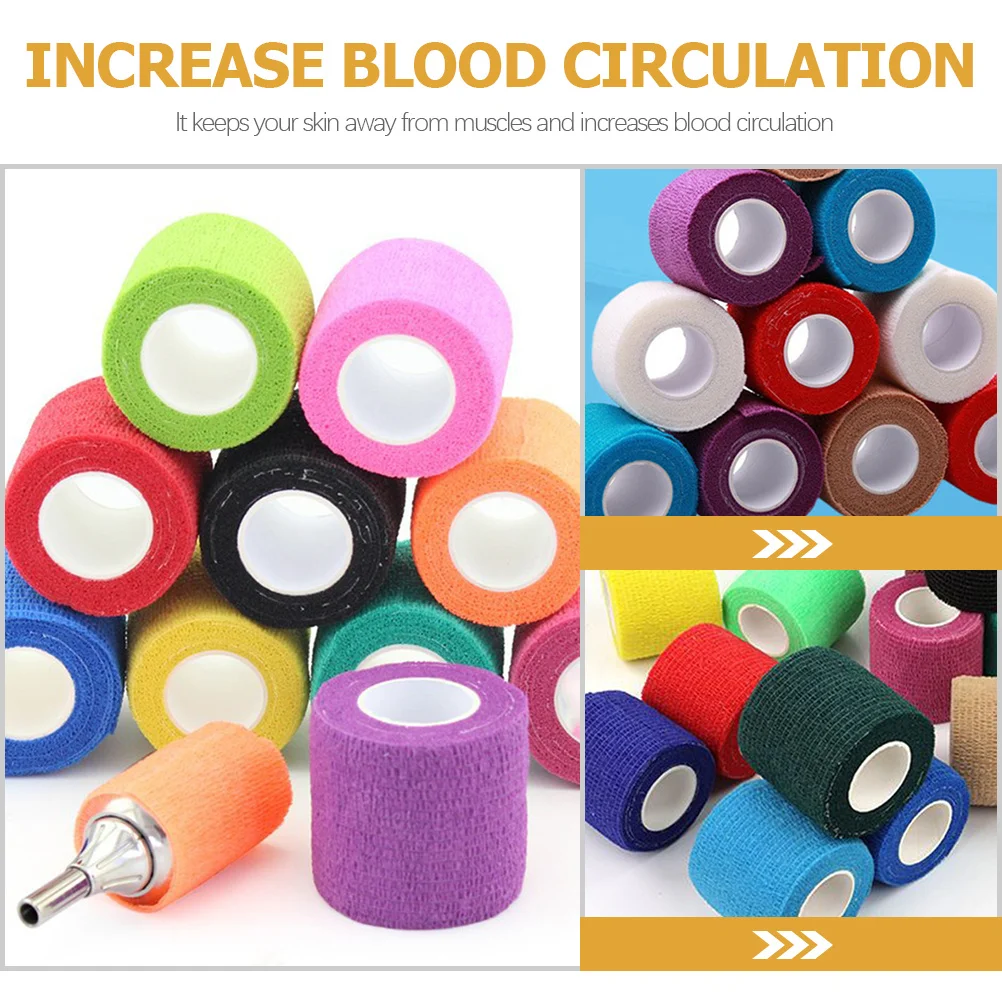 

12pcs Self-Adhesive Sports Tape Elastic Muscle Support Pain Relief Kinesiology Tape For Ankle Elbow Joint Protection