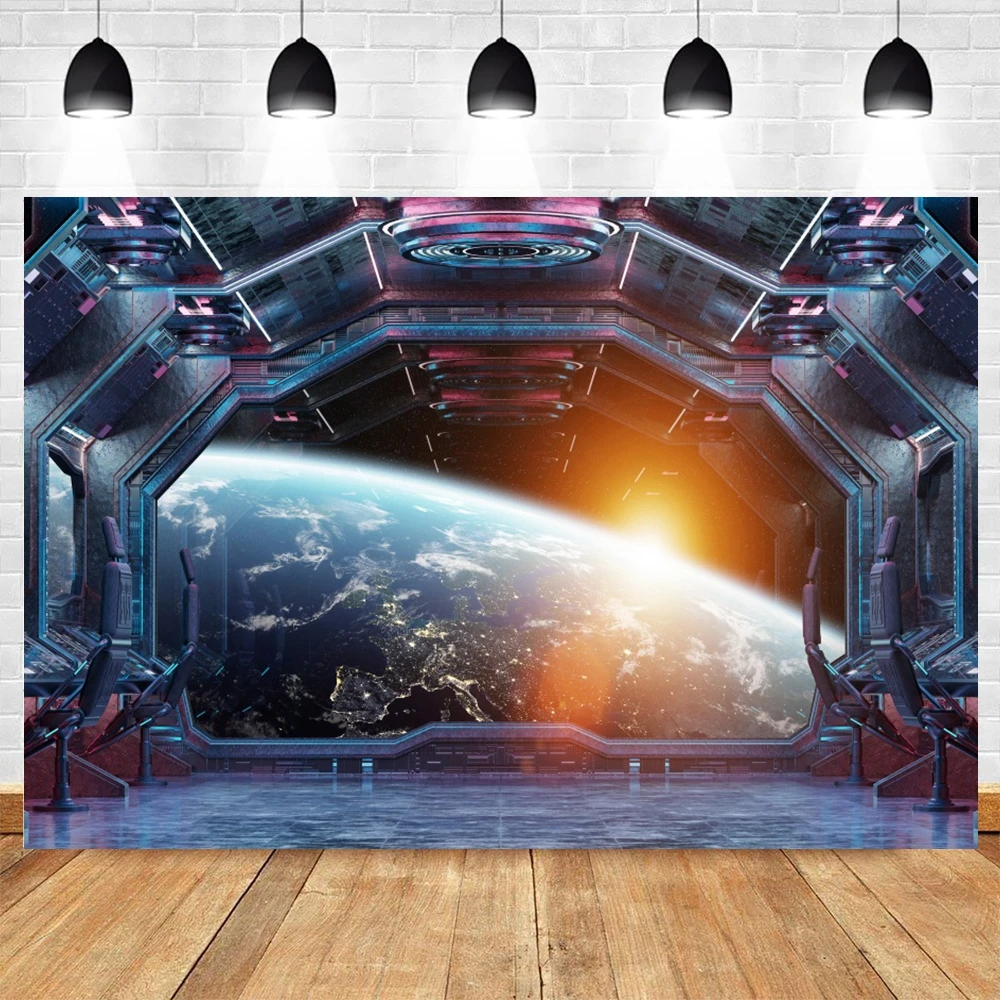 Xiaoterna Toile De Fond Photographique 3x2m - Espace Extra-atmosphérique Vaisseau Spatial, Décor Univers Pour Photos