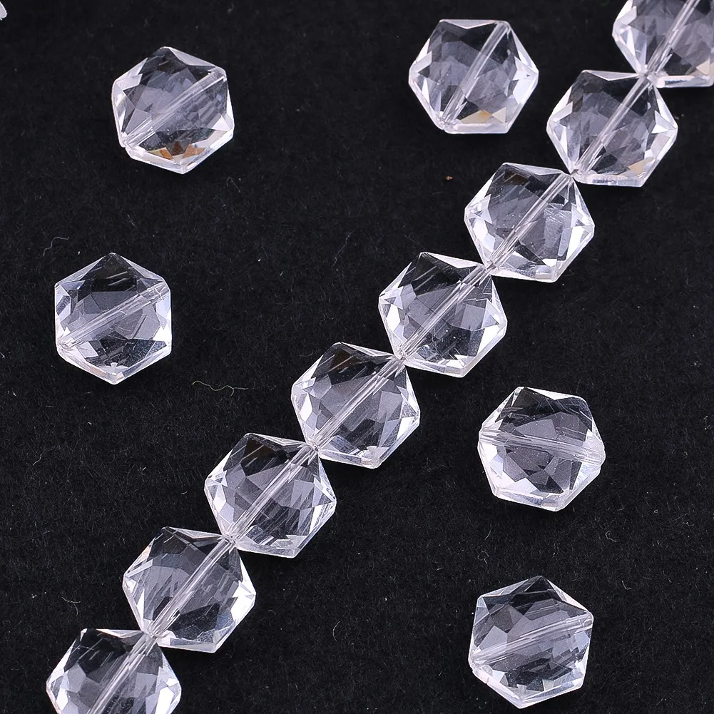 10PCS Transparent Crystal Beads Pendant Multi-faceted Star of David Handmade Glass Art DIY Wind Chime Garden Sunlight Collector - view 5