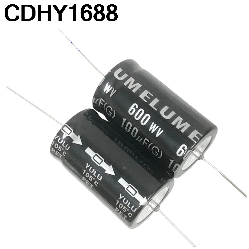 

2 шт. усилитель высокого напряжения горизонтальный осевой поляризованный фильтр электролитический конденсатор 600 В 100 мкФ 25X45 мм