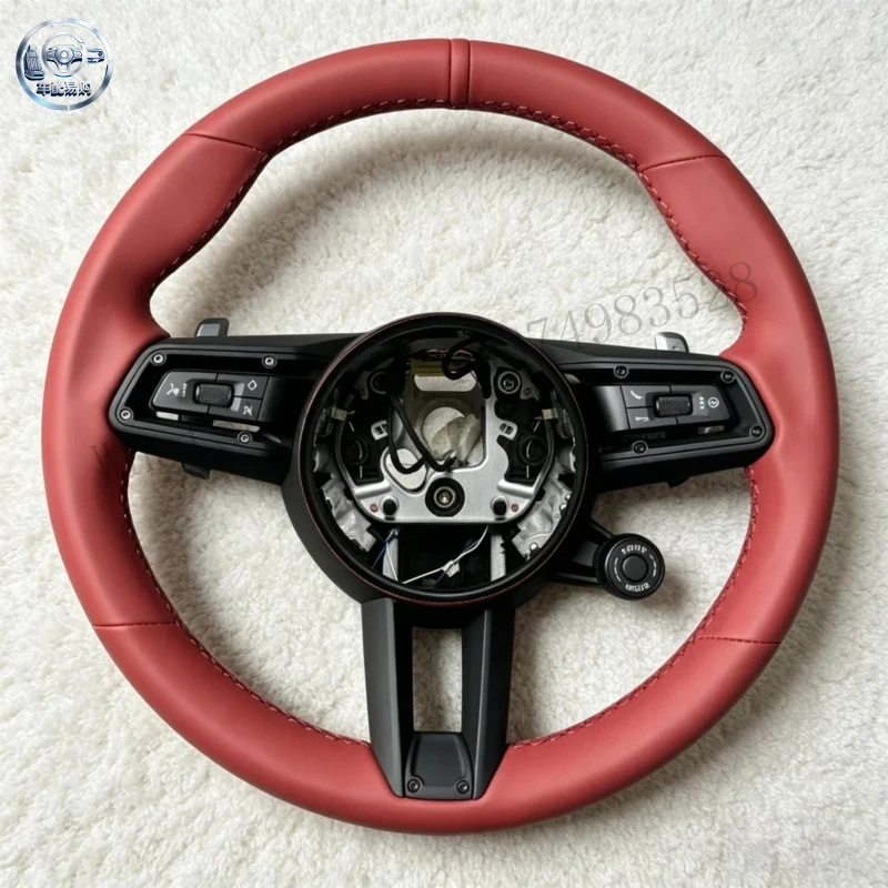 Great Savings Red Leather Car Steering Wheel for Panamera Cayenne 996 Macan Boxster 718 991.2 958 992 981 GT Series