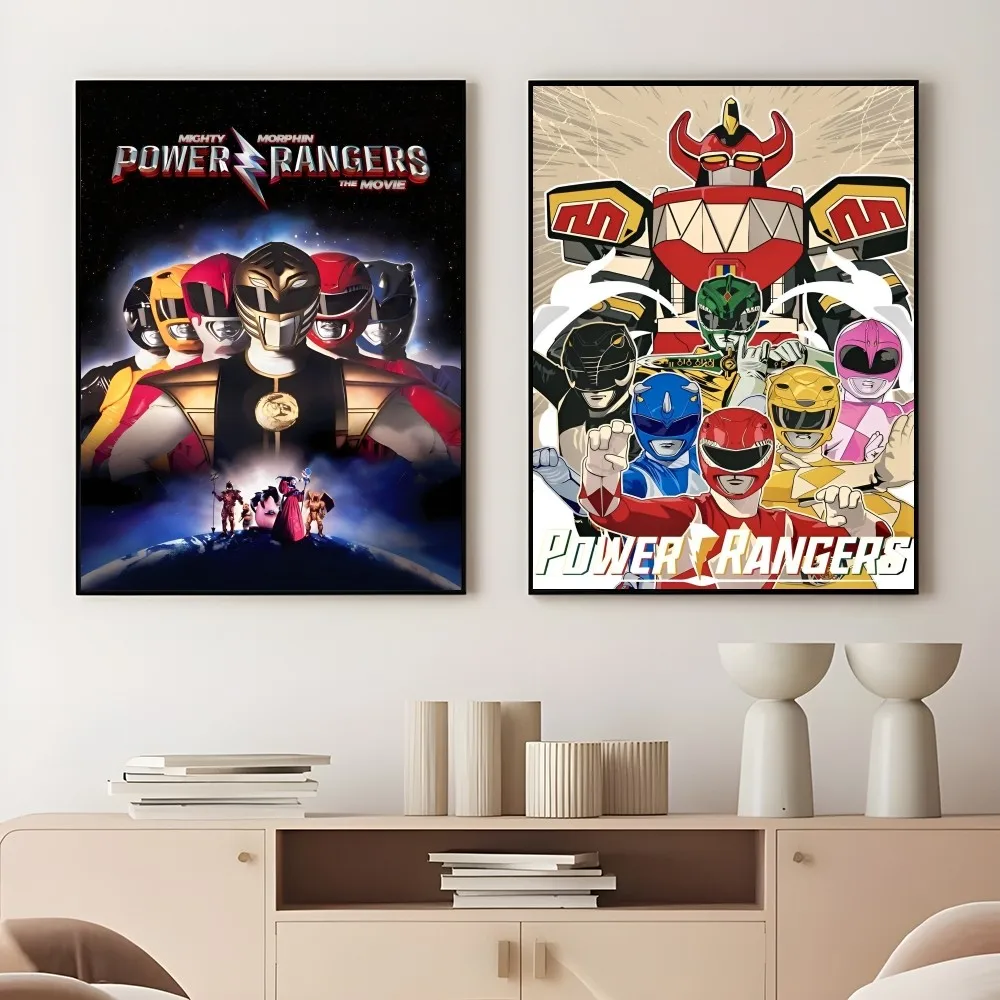 Japan Anime P-PowerS-COOL R-Ranger Poster Sticky Wall Art Printing Waterproof Home Living Bed Room Bar Aesthetic Decor