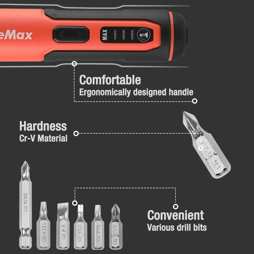 Беспроводная мини-отвертка ValueMax, 3,6 В, USB-зарядка, портативная электрическая отвертка, Магнитная отвертка, многофункциональные Биты