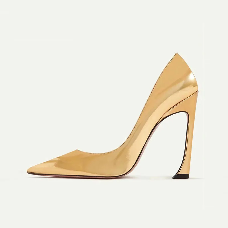 

Arden Furtado Summer Metal leather commute Pumps Pointed toe Shallow Super high heel Sexy Mixed Colors high-heeled shoes