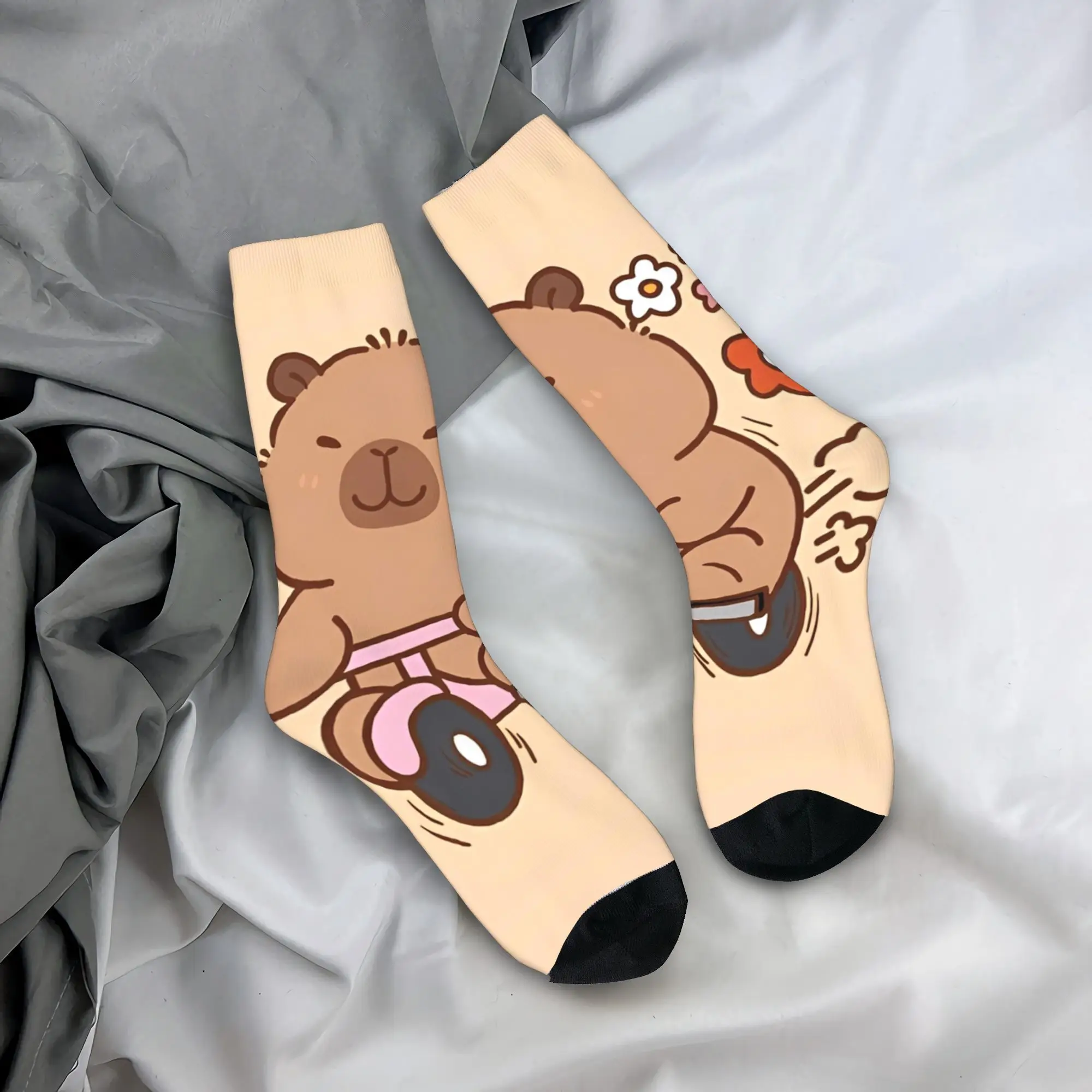 

Cute Kapibara Capybara Socks Cartoon Non-Slip Stockings Men Soft Climbing Socks Winter Funny Printed Socks