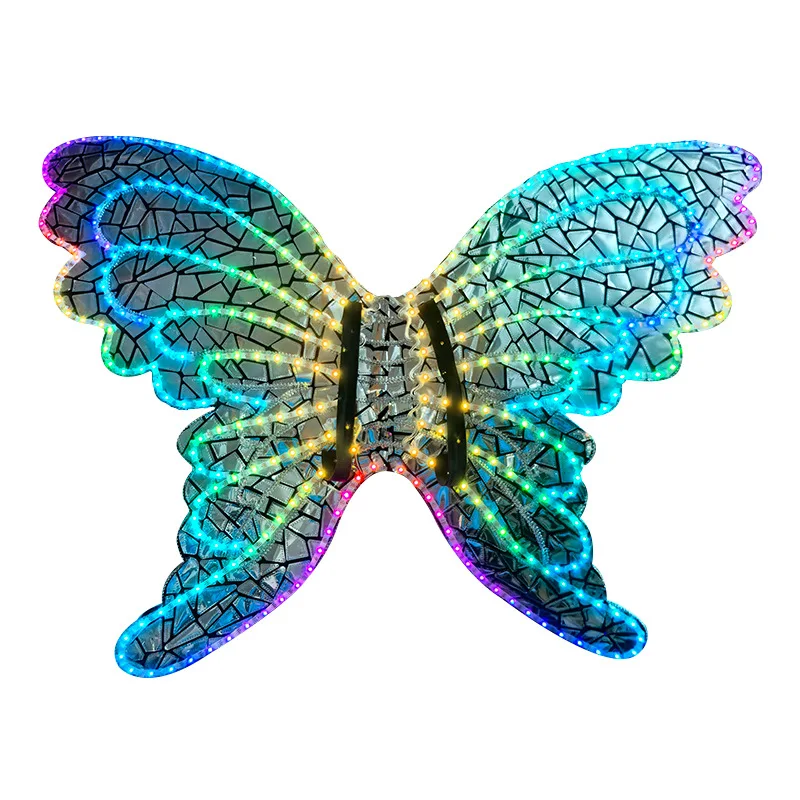 LED Illuminated Wings Colorful Fairy Wings Butterfly Wing Adult Catwalk Performance Atmosphere Costumes Halloween Cosplay Suit