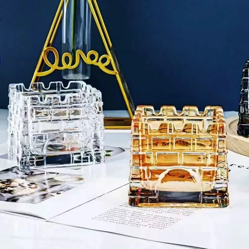 

Creative, personalized, trendy ashtray, high aesthetic castle glass ashtray, anti fly ash household ashtray