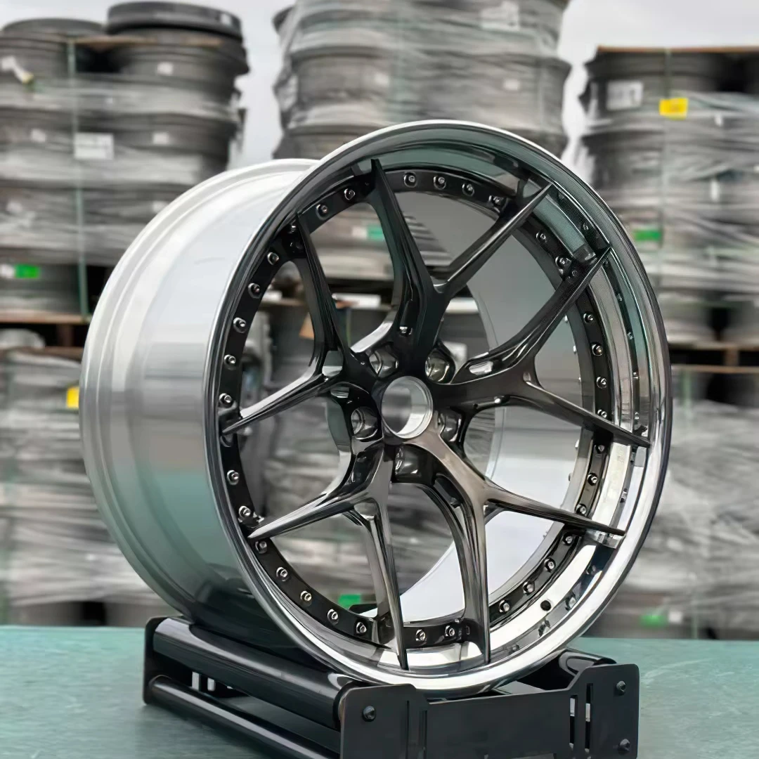 

Новые кованые диски из алюминиевого сплава для легковых автомобилей, составные (2 части), 18, 19, 20, 21, 22, 24 дюйма, 5x114.3, серебристые, полированные, хромированные, PVD